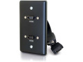 C2G Single Gang Wall Plate with Dual HDMI Pigtails Black