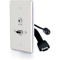 C2G Single Gang HDMI Wall Plate with 3.5mm Audio Aluminum image