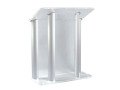 Contemporary Clear Acrylic and Silver Aluminum Lectern