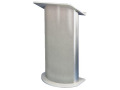 Curved Gray Granite Lectern with Wireless Sound System