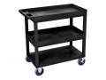 32" x 18" Multipurpose 2-tub Cart with 5" Swivel Casters, Black