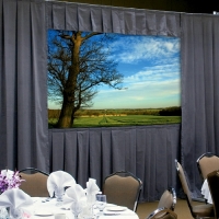 F/F DUK DLX 7-6X10 UV -- Fast-Fold Deluxe Drapery Presentation Kits - Video (4:3) - 86 x 116 - Blue Drapes; With Poly Case image