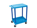 Multipurpose Flat Top + Tub Bottom Shelf Cart, Blue