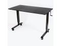 60" High Speed Crank Adjustable Stand Up Desk, Black Frame/Black Oak Top