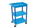 Multipurpose Tub Top + Flat Middle/Bottom Shelf Cart, Blue