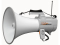 Shoulder Megaphone with Whistle, Light Gray