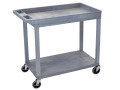 32" x 18" Multiporpose Utility Cart with 4" Casters, 1 Tub/1 Flat Shelves, Gray