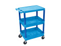 Multipurpose Flat Top + Tub Middle/Bottom Shelf Cart, Blue