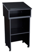 Oklahoma Sound Tabletop Lectern and AV Cart/Lectern Base, Black w/charcoal trim image