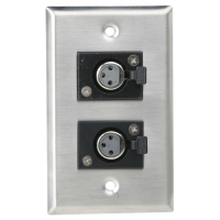 Single Gang Stainless Steel Plate with (2) Female 3 pin XLR image