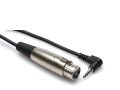 15ft Microphone Cable, XLR3F to Right-angle 3.5 mm TRS