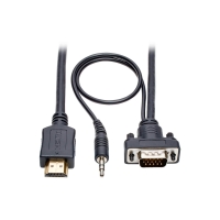 HDMI to VGA + Audio Active Converter Cable, HDMI to Low-Profile HD15 + 3.5 mm (M/M), 1920 x 1200/1080p @ 60 Hz, 6 ft. image