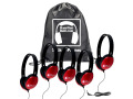 HamiltonBuhl Sack-O-Phones Storage and Carry Bag with 5 Red Primo Headphone