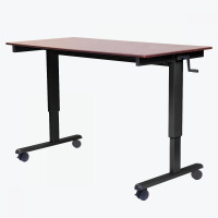 48" Crank Adjustable Stand Up Desk, Dark Walnut image