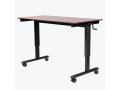 60" High Speed Crank Adjustable Stand Up Desk, Black Frame/Dark Walnut Top