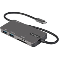 StarTech.com USB C Multiport Adapter, USB-C to 4K HDMI, 100W PD Pass-through, SD/MicroSD, 3xUSB 3.0, USB Type-C Mini Dock, 12" Long Cable image