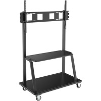Heavy-Duty Rolling TV Cart for 60 to 105 Flat-Screen Displays, Locking Casters, Black image