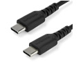 StarTech.com 1m USB C Charging Cable - Durable Fast Charge & Sync USB 3.1 Type C to C Charger Cord - TPE Jacket Aramid Fiber M/M 60W Black