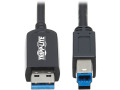 USB 3.2 Gen 1 Plenum-Rated Fiber Active Optical Cable (AOC) - A/B M/M, Black, 20 m