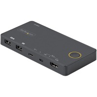 StarTech.com 2 Port Hybrid USB-A + HDMI & USB-C KVM Switch, Single 4K 60Hz HDMI 2.0 Monitor, Compact Desktop and/or Laptop HDMI KVM Switch image