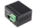 StarTech.com Industrial Fiber to Ethernet Media Converter - 100Mbps SFP to RJ45/CAT6 SM/MM - Fiber to Copper Network - IP-30 12V Input