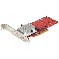 StarTech.com Dual M.2 PCIe SSD Adapter Card - x8 / x16 Dual NVMe or AHCI M.2 SSD to PCI Express 3.0 - M.2 NGFF PCIe (m-key) Compatible image