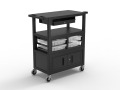 32" x 18" Deluxe Teacher Cart with Locking Cabinet  Storage Bins  Keyboard Tray  Pocket Chart Hooks  and Cup Holder