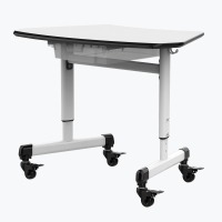 Height-Adjustable Trapezoid Student Desk with Drawer  image