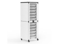 Modular Classroom Storage Cabinet - 2 stacked modules with 12 small bins 
