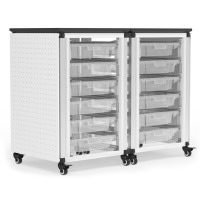 Modular Classroom Storage Cabinet - 2 side-by-side modules with 12 small bins  image