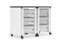 Modular Classroom Storage Cabinet - 2 side-by-side modules with 6 large bins