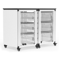Modular Classroom Storage Cabinet - 2 side-by-side modules with 6 large bins image