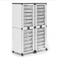 Modular Classroom Storage Cabinet - 4 stacked modules with 24 small bins image