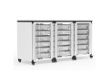 Modular Classroom Storage Cabinet - 3 side-by-side modules with 18 small bins