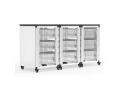 Modular Classroom Storage Cabinet - 3 side-by-side modules with 9 large bins