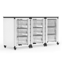 Modular Classroom Storage Cabinet - 3 side-by-side modules with 9 large bins image