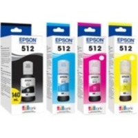 Epson T512, Black and Color Ink Bottles, C/M/Y/PB 4-Pack image