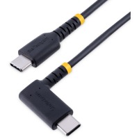 StarTech.com 1ft (30cm) USB C Charging Cable Right Angle, 60W PD 3A, Heavy Duty Fast Charge USB-C Cable, Durable Rugged Aramid Fiber image