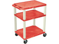 Luxor 34 Inch Tuffy Cart with Red Shelves - WT34RE