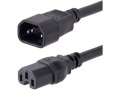 StarTech.com 10ft (3m) Heavy Duty Extension Cord, IEC C14 to IEC C15 Black Extension Cord, 15A 125V, 14AWG, Heavy Gauge Power Cable