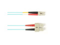 1m (3.2ft) SCLC Aqua OM3 MM Fiber Patch Cable INDR Zip OFNR