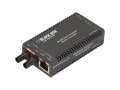Fast Ethernet (100-Mbps) Industrial Media Converter - 10/100-Mbps Copper to 100-Mbps Singlemode Fiber, Hardened Temperature, 1310nm, 40km, ST