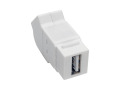 USB 2.0 All-in-One Keystone/Panel Mount Angled Coupler (F/F), White