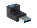 USB 3.0 SuperSpeed Adapter - USB-A to USB-A, M/F, Down Angle, Black