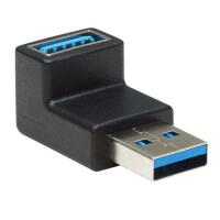 USB 3.0 SuperSpeed Adapter - USB-A to USB-A, M/F, Down Angle, Black image