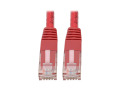 Premium Cat5/5e/6 Gigabit Molded Patch Cable, 24 AWG, 550 MHz/1 Gbps (RJ45 M/M), Red, 6 ft.