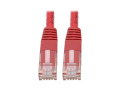 Premium Cat5/5e/6 Gigabit Molded Patch Cable, 24 AWG, 550 MHz/1 Gbps (RJ45 M/M), Red, 50 ft.