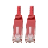 Premium Cat5/5e/6 Gigabit Molded Patch Cable, 24 AWG, 550 MHz/1 Gbps (RJ45 M/M), Red, 50 ft. image