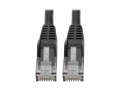 Premium Cat6 Gigabit Snagless Molded UTP Patch Cable, 24 AWG, 550 MHz/1 Gbps (RJ45 M/M), Black, 6 in.