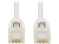 Cat6a 10G-Certified Snagless Antibacterial Slim UTP Ethernet Cable (RJ45 M/M), White, 1ft